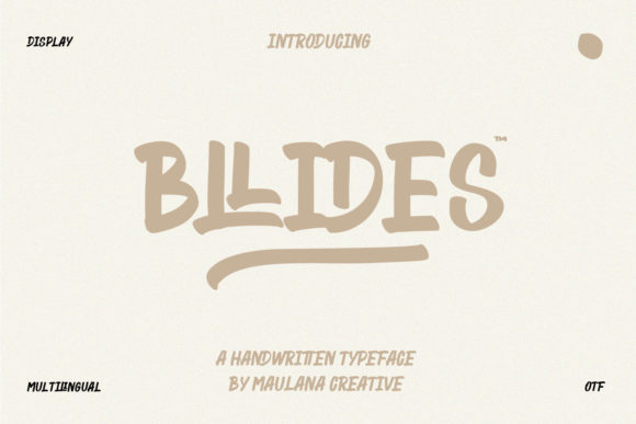 Bllides: A Bold, Brushed Display Font for Creative Projects
