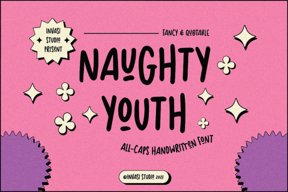 Naughty Youth: A Charming Display Font for Creative Projects