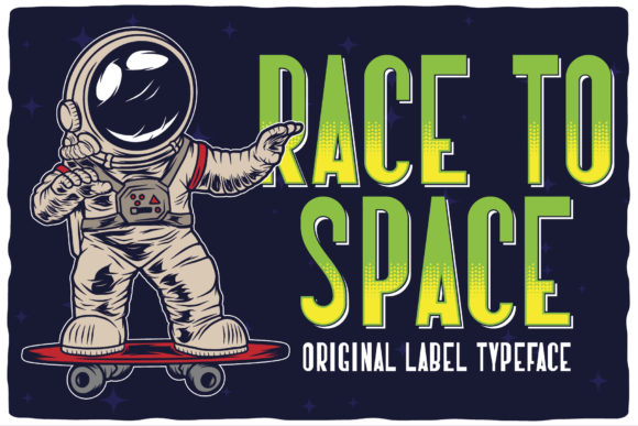 Race to Space: A Bold and Chunky Display Font for Creative Projects